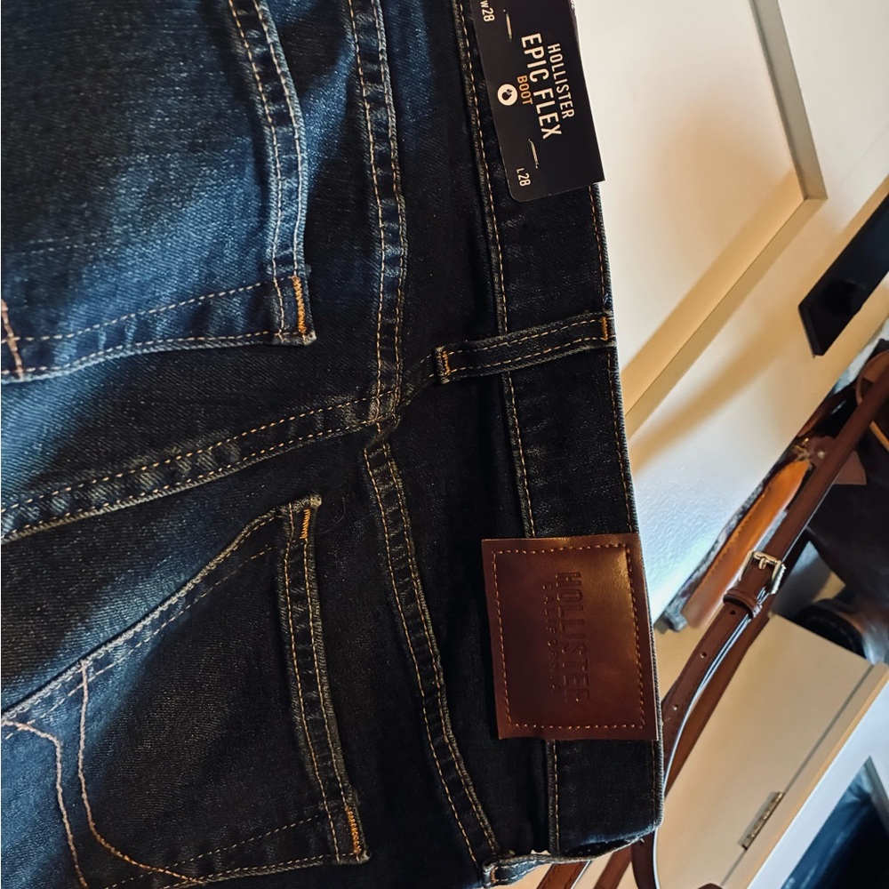 Hollister Navy Slim Straight Jeans